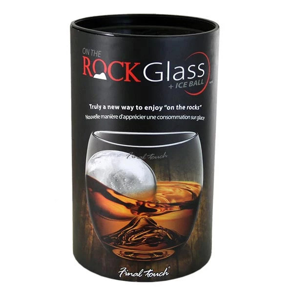 on-therock-glass-with-ice-ball-box.jpg BarProducts.com Final Touch® On The Rock Glass With Ice Ball