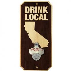 BarProducts Handcrafted Drink Local - Wall Mounted Wood Plaque Bottle Opener