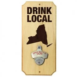 BarProducts Handcrafted Drink Local - Wall Mounted Wood Plaque Bottle Opener
