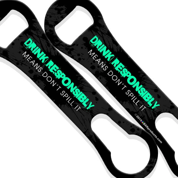 opener-vrod-responsibly-web.jpg BarProducts.com V-Rod® Bottle Opener - Don't Spill It