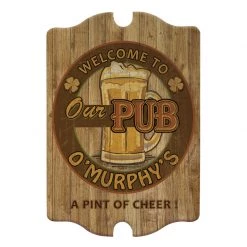 BarProducts.com BAR DECOR Custom Tavern Shaped Wood Bar Sign - Our Pub