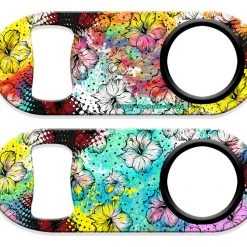 BarProducts.com Kolorcoat™ Mini Opener With Retractable Reel - Painted Floral