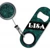 BarProducts.com CUSTOMIZABLE Mini Bottle Opener With Retractable Reel - Teal Paisley Bartending Bottle Openers 2 BarProducts.com CUSTOMIZABLE Mini Bottle Opener With Retractable Reel - Teal Paisley Bartending Bottle Openers