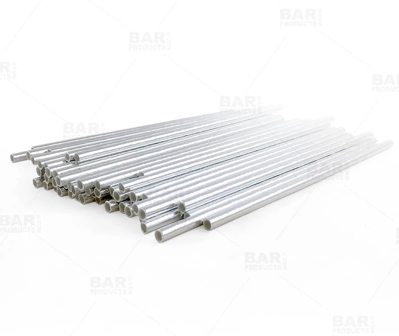 paper-drinking-straws-silver-bpc-3_1.jpg BarProducts.com BAR SUPPLIES BarConic® Eco-Friendly Paper Straws - Silver Metallic - Pack Of 100