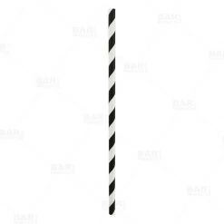 BarProducts.com BarConic® "Eco-Friendly" Paper Straws - 7 3/4" Black & White Stripe - Packs Of 100 BAR SUPPLIES 4 BarProducts.com BarConic®