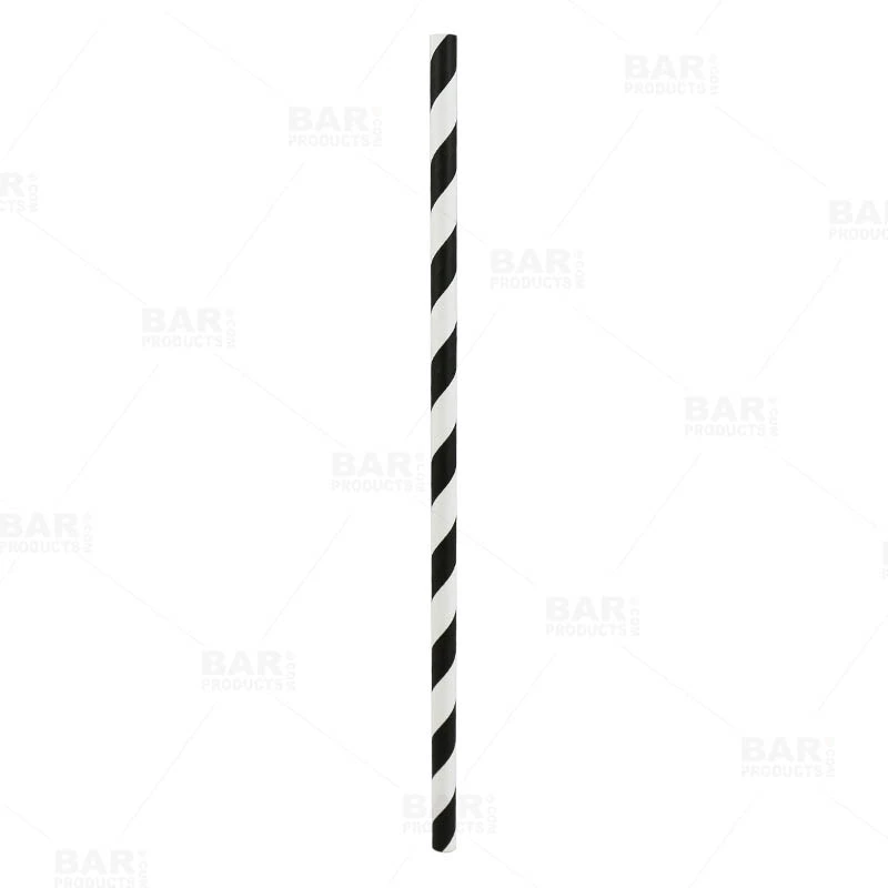 paper-straws-bwstripe-bpc-1.jpg BarProducts.com BarConic® "Eco-Friendly" Paper Straws - 7 3/4" Black & White Stripe - Packs Of 100 BAR SUPPLIES