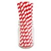 BarProducts.com BarConic® "Eco-Friendly" Jumbo Paper Straws - 7 3/4" Red Stripe - 100 Pack