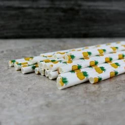 BarProducts.com BarConic® "Eco-Friendly" Paper Straws - 7 3/4" Pineapple Design - Packs Of 100 BAR SUPPLIES 5 BarProducts.com BarConic®