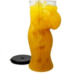 BarProducts.com Plastic Parrot Cup With Lid And Straw- 24oz BAR SUPPLIES