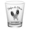 BarProducts.com CUSTOMIZABLE - 1.75oz Clear Shot Glass - Peacock Feathers Design