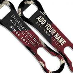 BarProducts.com CUSTOMIZABLE V-Rod Bottle Opener - Good Friends