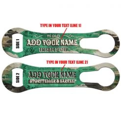 BarProducts.com Bartending Bottle Openers CUSTOMIZABLE V-Rod Bottle Opener - Irish Bar Theme