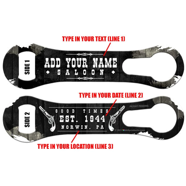 personalized-v-rod-opener-vintage-saloon-web1.jpg BarProducts.com CUSTOMIZABLE V-Rod® Bottle Opener - Saloon Theme Bartending Bottle Openers