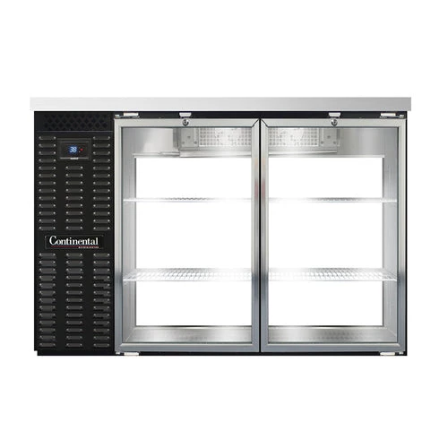 picture_05b4686e-13f4-4037-870d-116fa1ac9577.jpg Continental Refrigerator BB50SNGDPT 50" Black Shallow Depth Pass-Through Glass Door Back Bar Refrigerator Coolers And Refrigeration