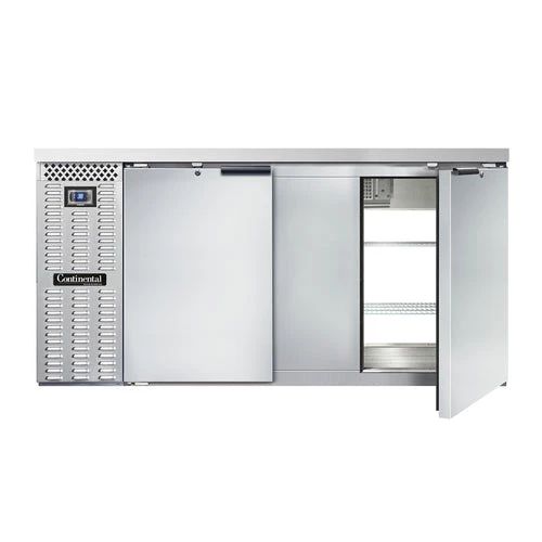 picture_1d03ff7c-6d6f-4cc5-9164-a0a1d7140492.jpg Coolers And Refrigeration Continental Refrigerator BB69SNSSPT 69" Stainless Steel Shallow Depth Pass-Through Solid Door Back Bar Refrigerator