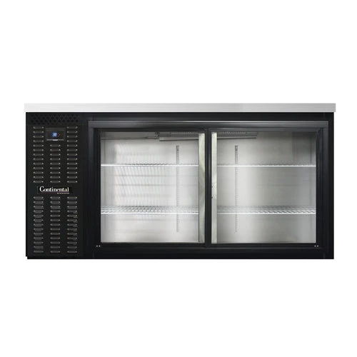 picture_2c5e68df-1237-4ed7-82bc-d13f381734af.jpg Continental Refrigerator BB69SNSGD 69" Black Shallow Depth Sliding Glass Door Back Bar Refrigerator Coolers And Refrigeration