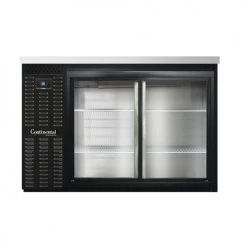 Continental Refrigerator BB50SNSGD 50" Black Shallow Depth Sliding Glass Door Back Bar Refrigerator Coolers And Refrigeration