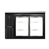 Coolers And Refrigeration Continental Refrigerator BB50SNSGDPT 50" Black Shallow Depth Pass-Through Sliding Glass Door Back Bar Refrigerator