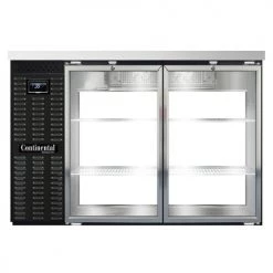 Continental Refrigerator BB50NGDPT 50" Black Pass-Through Glass Door Back Bar Refrigerator Coolers And Refrigeration