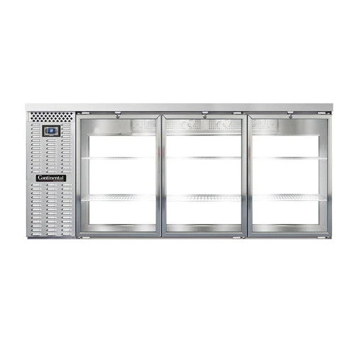 picture_b2caeea6-a8be-46ba-aef6-fbc4e0894df3.jpg Continental Refrigerator BB79SNSSGDPT 79" Stainless Steel Shallow-Depth Glass Door Pass-Through Back Bar Refrigerator
