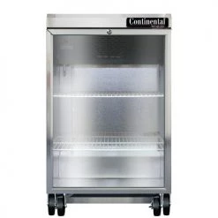 Continental Refrigerator BB24NSSGD 24" Stainless Steel Glass Door Back Bar Refrigerator