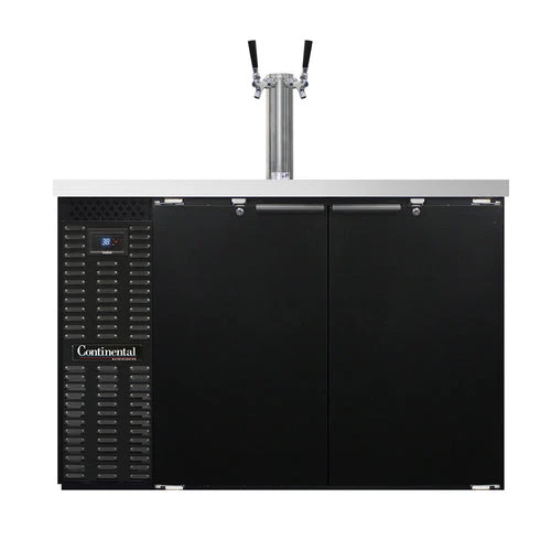 picture_c721f48c-5896-412f-b1a5-705fd73becdd.jpg Continental Refrigerator KC50S-N Double Tap Kegerator Beer Dispenser, Shallow Depth - Black, (2) 1/2 Keg Capacity