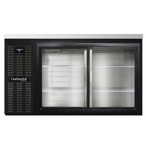 picture_cc16ae6d-ecd0-4eab-91ab-6149552e4e77.jpg Coolers And Refrigeration Continental Refrigerator BB59NSGD 59" Black Sliding Glass Door Back Bar Refrigerator