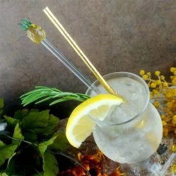 BarProducts.com Pineapple Glass Drink Stirrers - Set Of 6