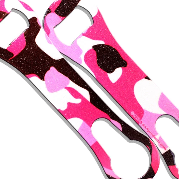 pink-camo-glitter-vrod-bottle-opener-main.jpg BarProducts.com Bartending Bottle Openers Pink Camo Glitter V-Rod® Bottle Opener