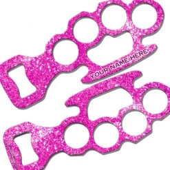 BarProducts.com ADD YOUR NAME Knuckle Buster Bottle Opener - Glitter BAR TOOLS