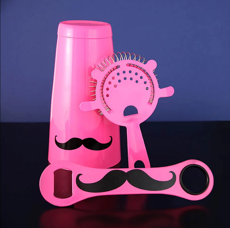 pink-mustache-3-piece.jpg BarProducts.com Mustache Bar Set - 3 Pieces BAR TOOLS