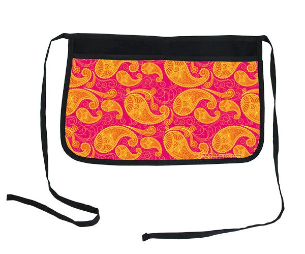pink-orange-paisley-waitress-apron.jpg BarProducts.com Pink & Orange Paisley Two-Pocket Kolorcoat™ Server Apron KITCHEN, DINING & SERVICE