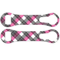 BarProducts.com Kolorcoat™ V-Rod® Opener - Pink Plaid Custom Bottle Openers