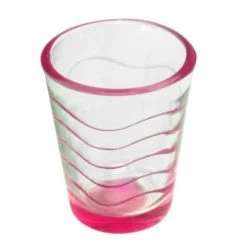 BarProducts.com BarConic® Glassware - Shot Glass - Pink Wave 1.75 Ounce BAR SUPPLIES