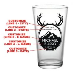 BarProducts.com CUSTOMIZABLE - 16oz Pint / Mixing Glass - Buck 3 BarProducts.com CUSTOMIZABLE - 16oz Pint / Mixing Glass - Buck
