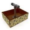 BarProducts Handcrafted SPECIAL COLLECTIONS Box Caddy With Industrial Pipe Handle - Vintage Floral Design