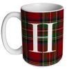 BarProducts.com Barista Supplies CUSTOMIZABLE 15 Ounce Coffee Mug - MONOGRAM - Plaid Design