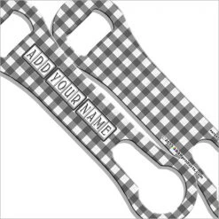 BarProducts.com ADD YOUR NAME V-ROD® Bottle Opener – Plaid Pattern – Several Color Options