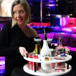 BarProducts.com KITCHEN, DINING & SERVICE 18 Inch Plastic Bottle Service Tray - Holds 2 Bottles