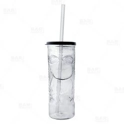 BarProducts.com BAR SUPPLIES BarConic® Drinkware - Plastic Tiki Cup W/ Lid And Straw - 24 Ounce Clear