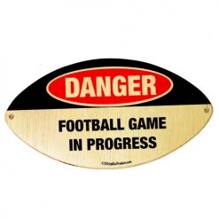 BarProducts Handcrafted Danger - Football Shaped Wall Plaque Woodshop Made In The USA