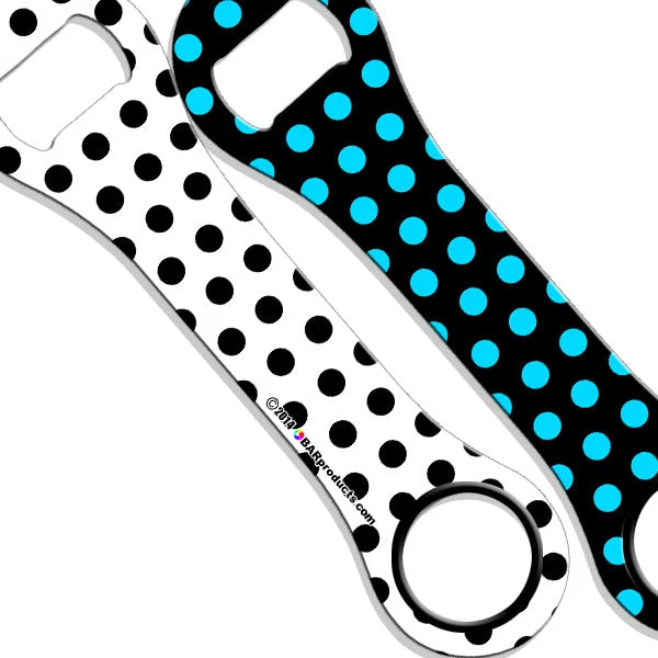 polka-dots-dog-bone-opener-blkblu.jpg BarProducts.com Kolorcoat™ Dog Bone Bottle Opener - Polka Dot Series Bartending Bottle Openers