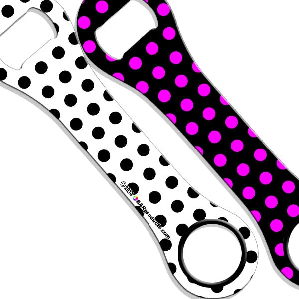 polka-dots-dog-bone-opener-purblk.jpg BarProducts.com Kolorcoat™ Dog Bone Bottle Opener - Polka Dot Series Bartending Bottle Openers