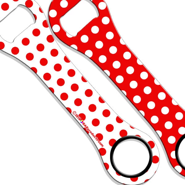 polka-dots-dog-bone-opener-rdwht.jpg BarProducts.com Kolorcoat™ Dog Bone Bottle Opener - Polka Dot Series Bartending Bottle Openers