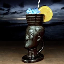 BarProducts.com BarConic® Tiki Drinkware - Polynesian Queen - Black