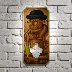 BarProducts.com Absenth - Wood Plaque Wall Mounted Bottle Opener Featured Artists