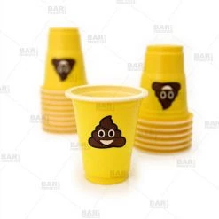 BarProducts.com Drinkware Poop Emoji Shot Plastic Cups - 1 Oz - 20 Pack
