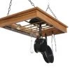 BarProducts.com Red Oak Hanging Pot & Pan Rack W Lights