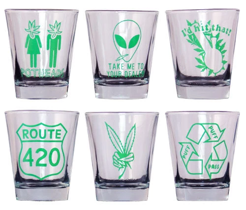 pot-shot-glasses-bs.jpg BarProducts.com Novelty Shot Glasses Shot Glass Set - Pot Themed