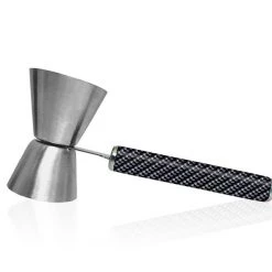 BarProducts.com Jiggers And Inventory Control Jigger With Printed Handle Design - Carbon Fiber - .75oz X 1.25oz